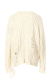 kamames Beige Twist Ruffled Hole Sweater