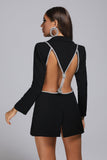 kamames Bikala Rhinestone Backless Blazer Dress