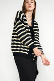 kamames Black Striped Knitted Cardigan