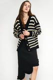 kamames Black Striped Knitted Cardigan