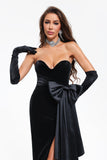 kamames Breenda Velvet Bowknot Midi Dress