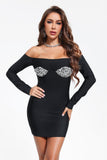 kamames Bristol Strapless Diamante Bandage Mini Dress