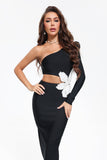 kamames Brook Floral One Shoulder Bandage Dress