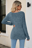 kamames Casual Square Neck Ribbed Sweater