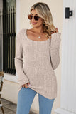 kamames Casual Square Neck Ribbed Sweater