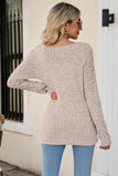 kamames Casual Square Neck Ribbed Sweater