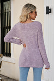 kamames Casual Square Neck Ribbed Sweater