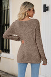 kamames Casual Square Neck Ribbed Sweater