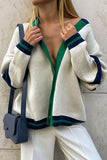 kamames Contrast Striped Knit Cardigan