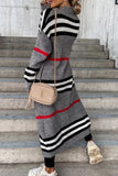 kamames Contrast Striped Open Front Cardigan