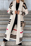 kamames Contrast Striped Open Front Cardigan