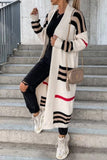 kamames Contrast Striped Open Front Cardigan