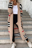 kamames Contrast Striped Open Front Cardigan