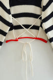 kamames Contrast Striped Tie-back Sweater