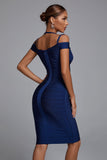 kamames Darlene Bandage Midi Dress - Navy