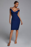 kamames Darlene Bandage Midi Dress - Navy