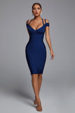 kamames Darlene Bandage Midi Dress - Navy