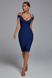 kamames Darlene Bandage Midi Dress - Navy