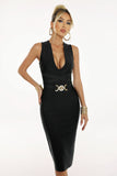 kamames Denise V-Neck Bandage Midi Dress