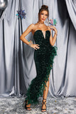 kamames Domio Feather Sequin Tube Dress