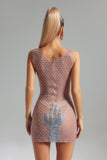 kamames Elise Diamante Mesh Mini Dress