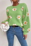 kamames Floral Embroidery Crew Neck Sweater