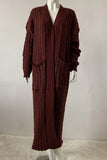 kamames Pocketed Cable Knit Long Cardigan