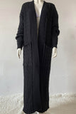 kamames Pocketed Cable Knit Long Cardigan
