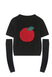 kamames Fruit Pattern Jacquard Sleevelet Sweater