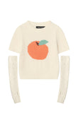 kamames Fruit Pattern Jacquard Sleevelet Sweater