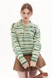 kamames Gradient Striped Tie-Front Sweater