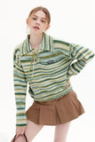 kamames Gradient Striped Tie-Front Sweater