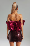 kamames Greta Sequins Bow Know Mini Dress