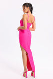 kamames Gricely Mesh Maxi Bandage Dress-Pink