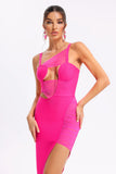 kamames Gricely Mesh Maxi Bandage Dress-Pink