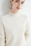 kamames Mock Neck Solid Color Wool Sweater
