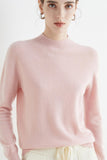 kamames Mock Neck Solid Color Wool Sweater