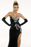 kamames Kathy Diamante Hight Slit Dress