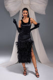 kamames Katie Velvet Feather Dress