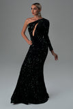 kamames Lapani One Shoulder Sequin Maxi Dress