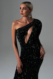 kamames Lapani One Shoulder Sequin Maxi Dress