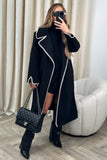 kamames Lapel Lacework Open Front Long Coat