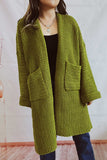 kamames Large Pocket Open Front Cardigan