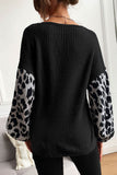 kamames Leopard Print Patchwork Pullover Sweater