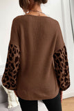 kamames Leopard Print Patchwork Pullover Sweater