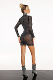 kamames Liz Diamante Mesh Mini Dress