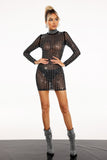 kamames Liz Diamante Mesh Mini Dress