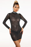 kamames Liz Diamante Mesh Mini Dress