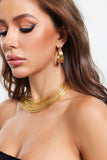 kamames Mercedes Golden Earrings Necklace Set