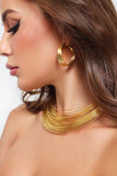 kamames Mercedes Golden Earrings Necklace Set